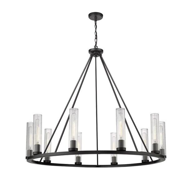 Z-Lite Beau 10 Light Chandelier, Bronze & Clear 3031-10BRZ - main
